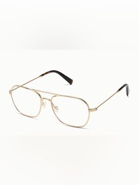 Gold Metal Aviator Glasses with Tortoiseshell Temples